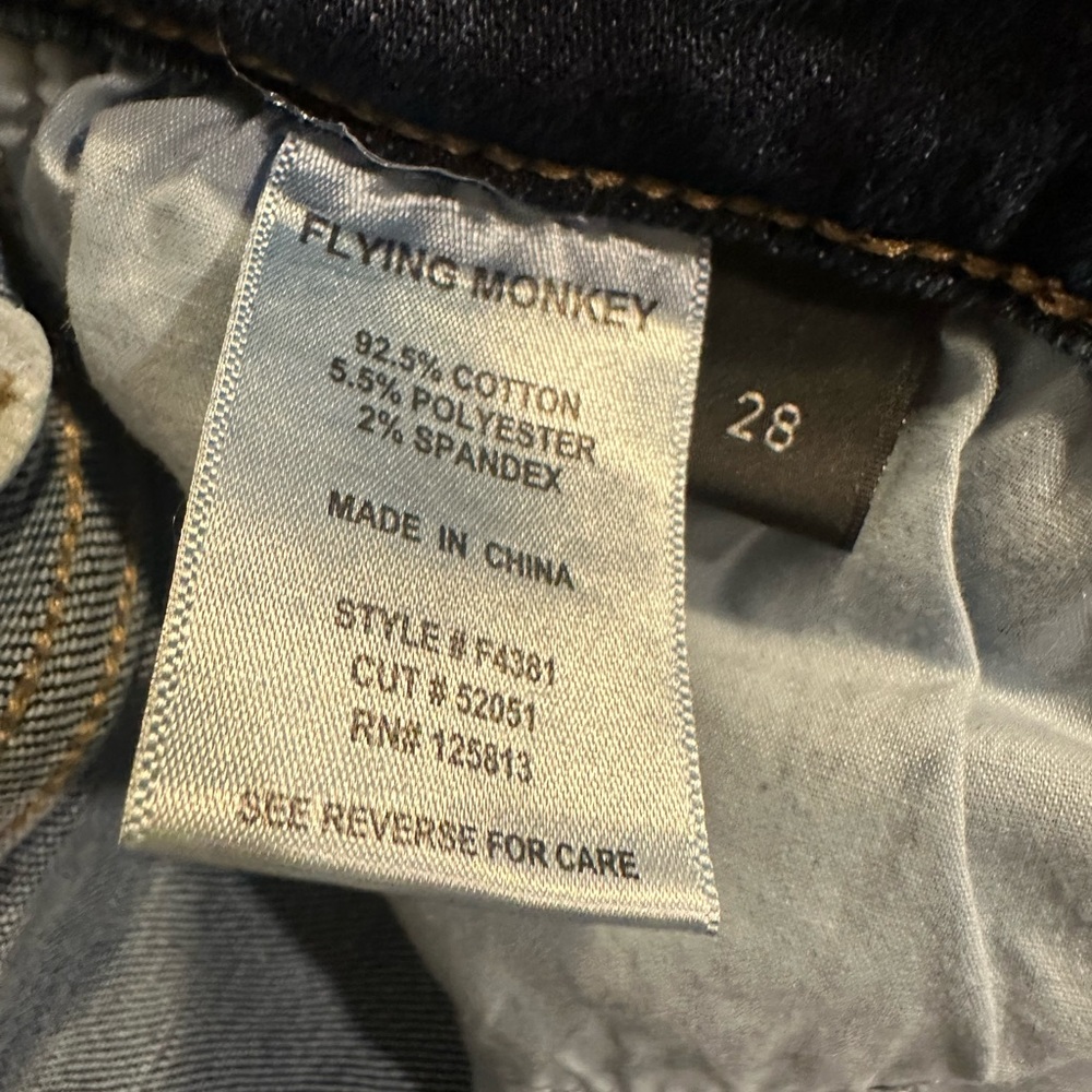 Flying Monkey Crossover Button Fly Flare Jeans Si… - image 7